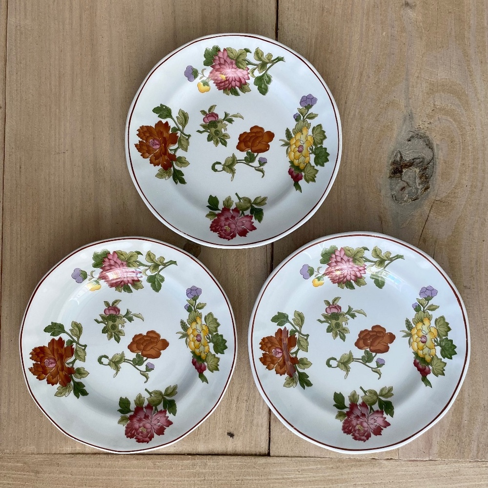 Set of 3 Wedgwood Georgetown Collection Kimono Bread Plates Made in England